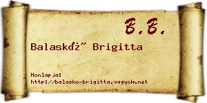 Balaskó Brigitta névjegykártya