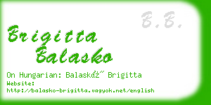 brigitta balasko business card